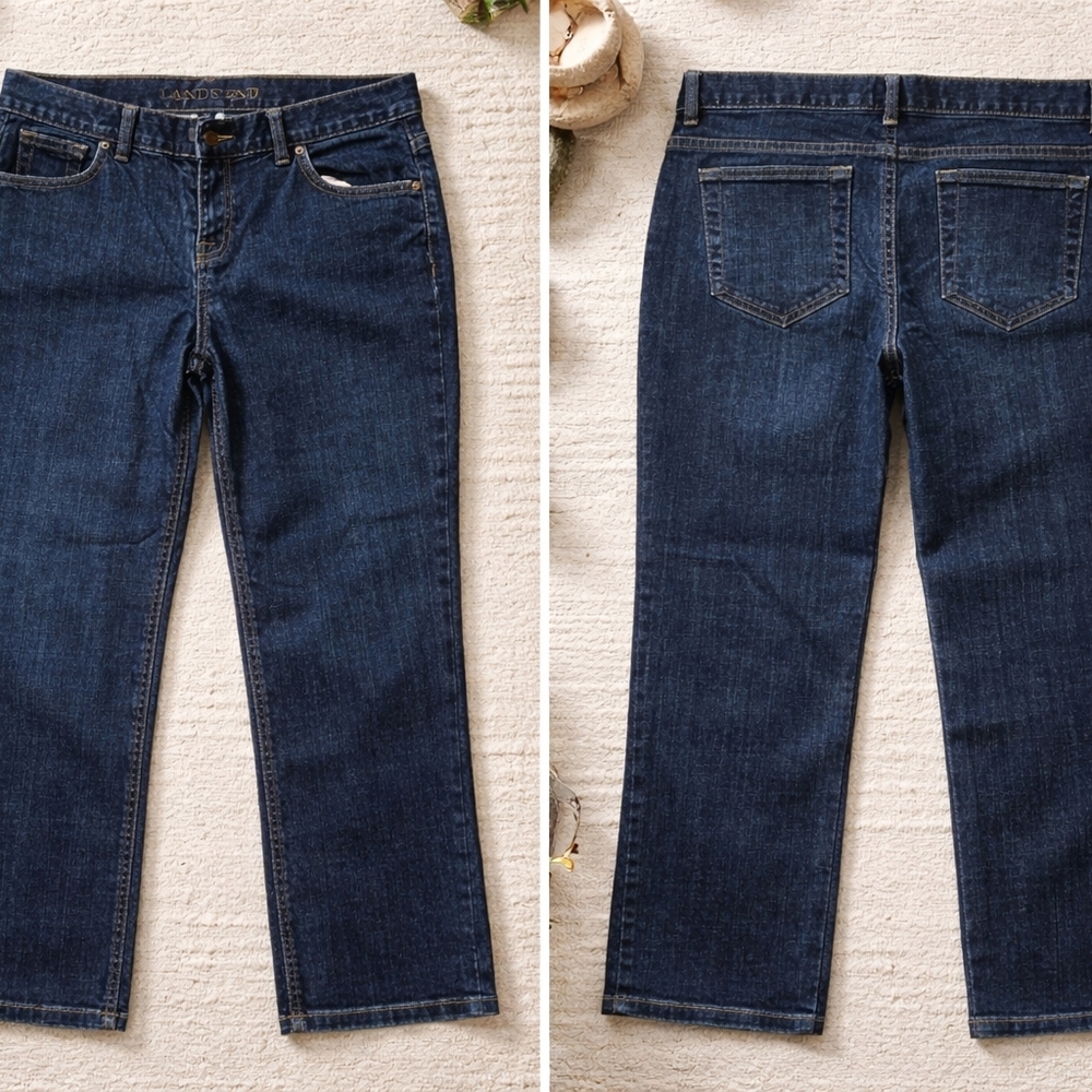 Lands’ End Women’s Jeans – Size 10 – Fit 1 – Dark Wash Stretch Denim